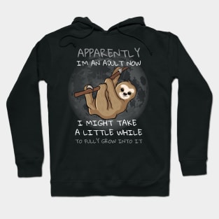 Apparently I'm An Adult Now - Funny Sloth Design Hoodie